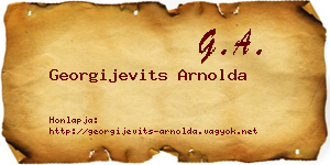 Georgijevits Arnolda névjegykártya